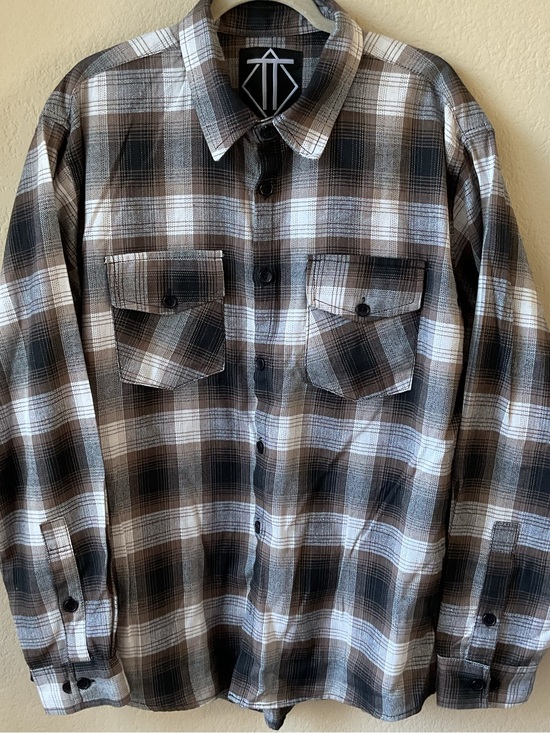 American Outlaw Other - American Outlaw Gear Flannel Shirt 2XL Brown Black Plaid Biker Button Up